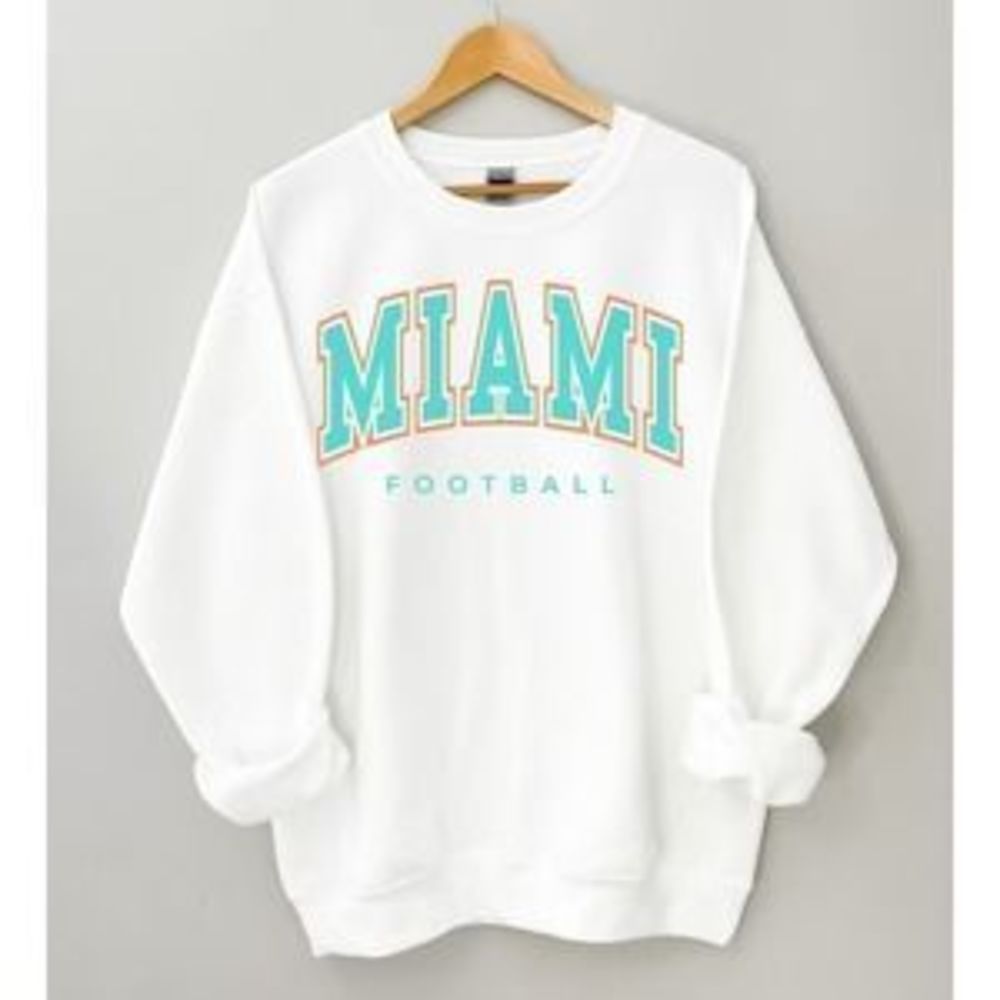 Miami Football , Vintage Miami Football, Retro Miami Football Women Sweatshirt
